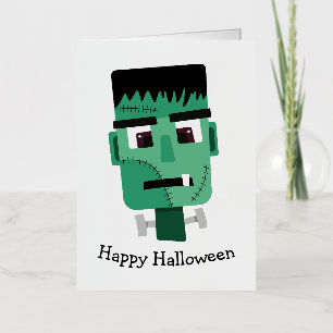 Het hoofd van het monster van Frankenstein Folie Wenskaart