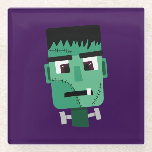 Het hoofd van het monster van Frankenstein Glazen Onderzetter (Voorkant)