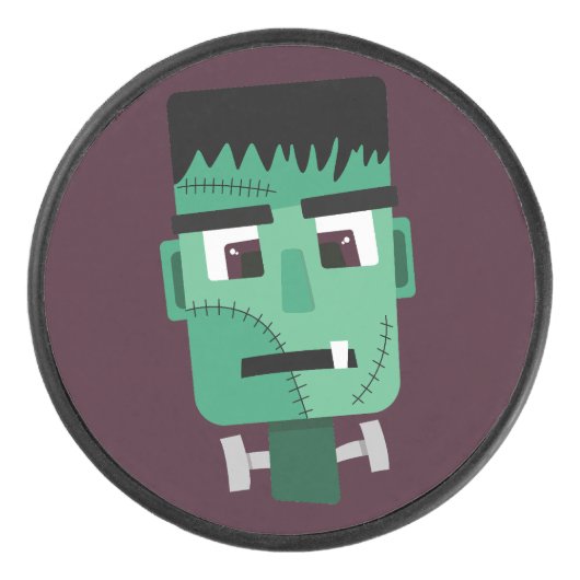 Het hoofd van het monster van Frankenstein Hockey Puck (Voorkant)