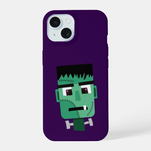 Het hoofd van het monster van Frankenstein iPhone 15 Case (Achterkant)