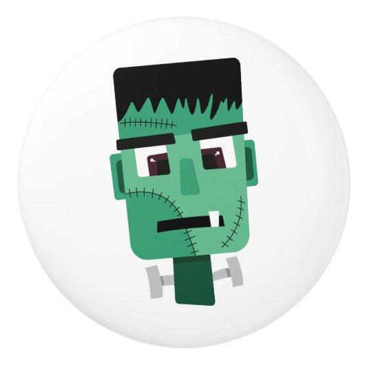 Het hoofd van het monster van Frankenstein Keramische Knop (Voorkant)