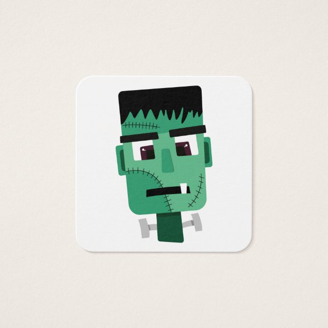 Het hoofd van het monster van Frankenstein Vierkante Visitekaartjes (Voorkant)