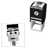 Het hoofd van het monster van Frankenstein Zelfinktende Stempel (In situ)