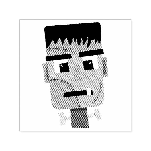 Het hoofd van het monster van Frankenstein Zelfinktende Stempel (Design)