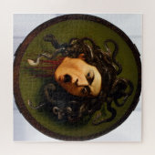 Het hoofd van Medusa door Caravaggio uitdagend Legpuzzel (Horizontaal)