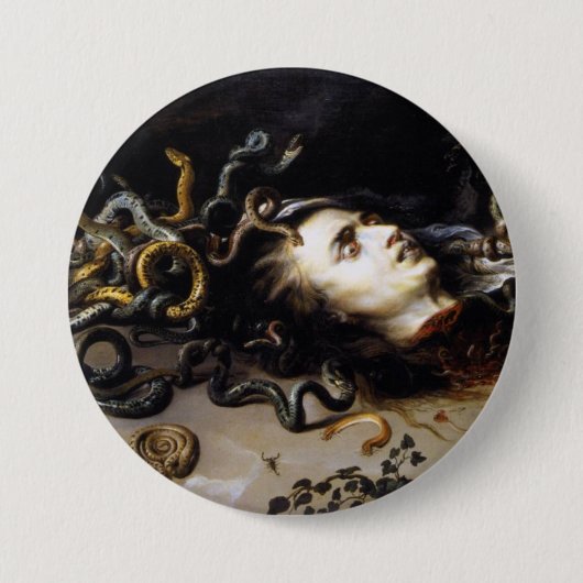 Het hoofd van Medusa Ronde Button 7,6 Cm (Voorkant)