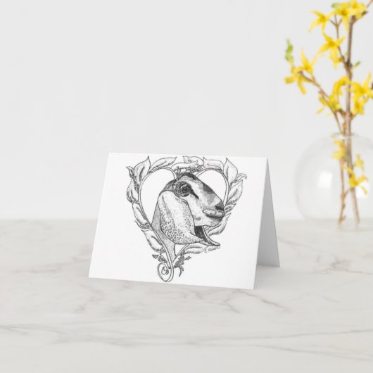 Het Hoofd van Nubian in Hart Kaart (Gele Bloem)