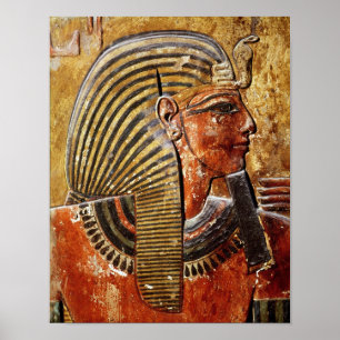 Het hoofd van Seti I van de Tomb van Seti Poster