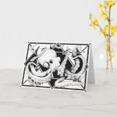 Het hoofd Wenskaart van de Octopus Kaart (Gele Bloem)