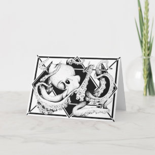 Het hoofd Wenskaart van de Octopus Kaart