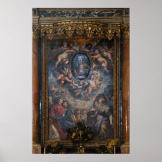 Het hoofdaltaar van de kerk van Santa Maria Poster