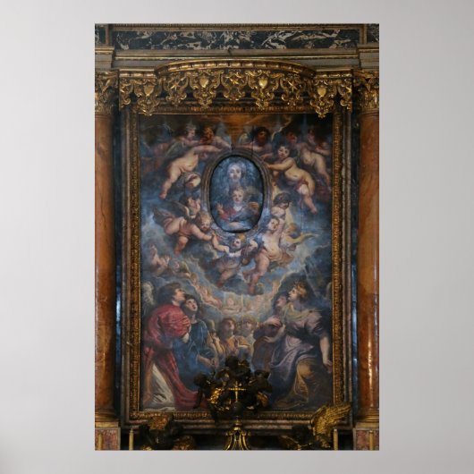 Het hoofdaltaar van de kerk van Santa Maria Poster (Voorkant)