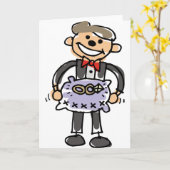 Het Hoofdkussen van de Trouwringen van Ringbearer Kaart (Gele Bloem)