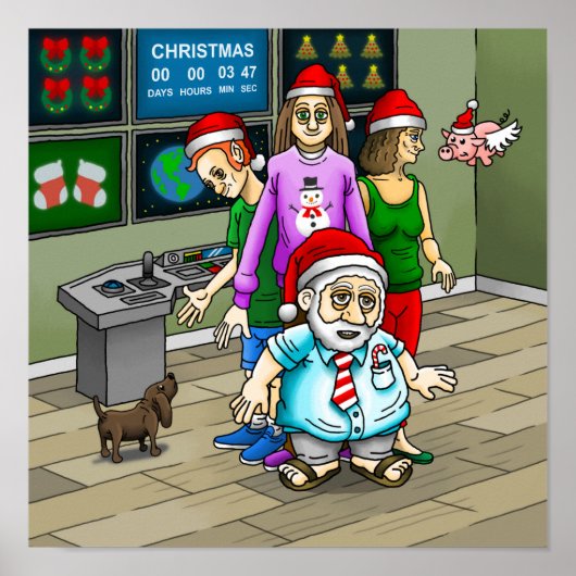Het hoofdkwartier van de Kerstman op kerstavond Poster (Voorkant)