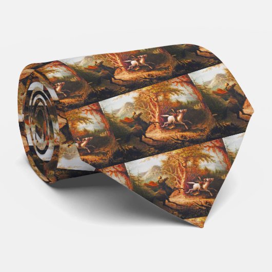 Het hoofdloze paard dat Ichabod Crane achtervolgt Stropdas (Opgerold)