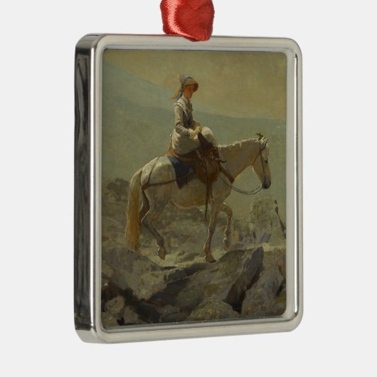 Het hoofdstel pad, witte bergen (Winslow Homer) Metalen Ornament (Rechts)