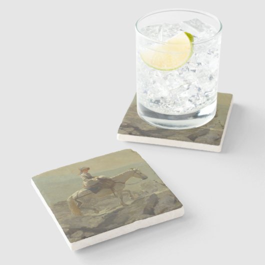 Het hoofdstel pad, witte bergen (Winslow Homer) Stenen Onderzetter (Zijkant)