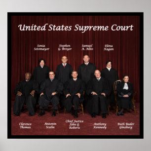 Het Hooggerechtshof Justices van Verenigde Staten Poster