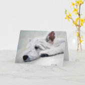 Het Hoogland Terrier van het Westen van Westie Kaart (Gele Bloem)