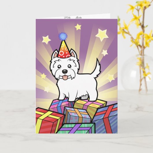 Het Hoogland Wit Terrier van het Westen van de Kaart (Gele Bloem)