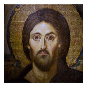 HET HOOGZIEK VAN JESUS SACRED ICON POSTER