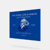 Het Hook Line & Sinker Bar Visser Acryl Bord (Hoek)