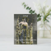 Het hopen voor een Bloeiend Nieuwjaar Feestdagenkaart (Staand voorkant)