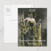 Het hopen voor een Bloeiend Nieuwjaar Feestdagenkaart (Voorkant / Achterkant)