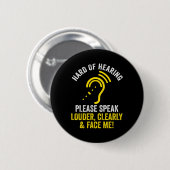 Het horen van ASL slechthorend verminderd doofbewu Ronde Button 5,7 Cm (Voorkant /achterkant)
