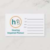 Het horen Verminderde identiteitskaart- kaarten vo Visitekaartje (Achterkant)