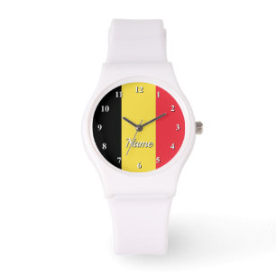 Het horloge van de douane met Belgische vlag van