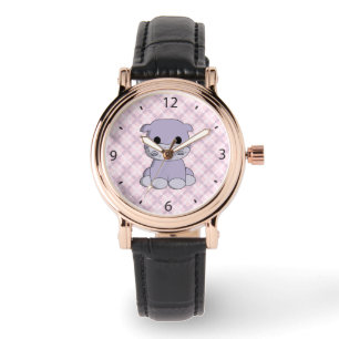Het horloge van de leuke de cartoonvrouw van
