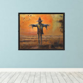 Het horloge van de vogelverschrikker canvas afdruk (Insitu (Houten vloer))
