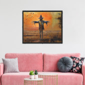 Het horloge van de vogelverschrikker canvas afdruk (Insitu (Woonkamer))