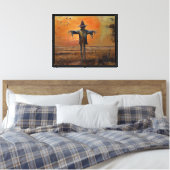 Het horloge van de vogelverschrikker canvas afdruk (Insitu (Slaapkamer))