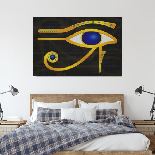 Het Horus Eye Canvas (Insitu (Slaapkamer))