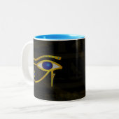 Het Horus-oog Tweekleurige Koffiemok (Voorkant links)