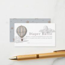 Het Hot Air Ballon Baby Shower Luier Raffel Ticket