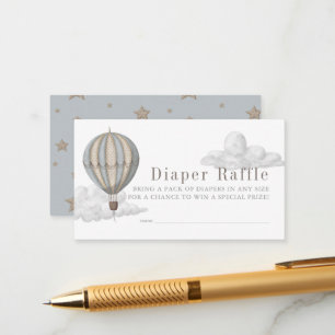Het Hot Air Ballon Baby Shower Luier Raffel Ticket Informatiekaartje