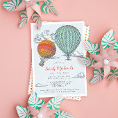 Het  Hot Air-ballonBaby shower omhoog en weg Kaart