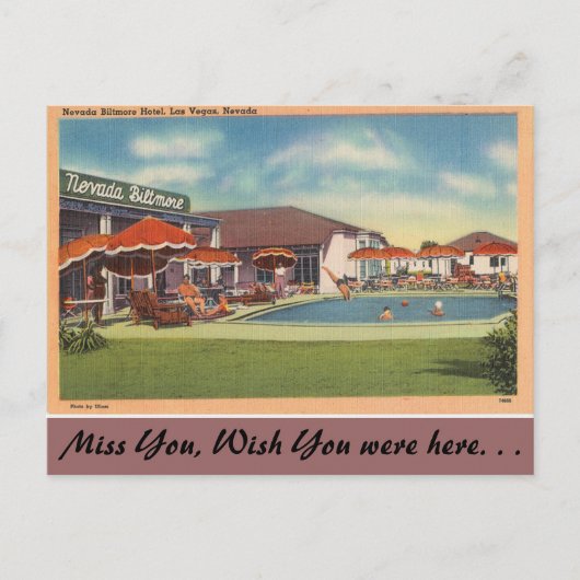 Het Hotel van Nevada, Nevada Biltmore, Las Vegas Briefkaart (Voorkant)