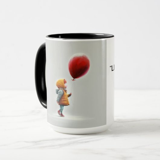 Het houden aan en het Verlaten gaat Mok (Voorkant links)