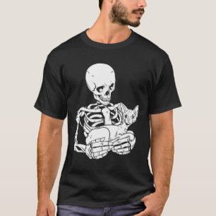 Het houden van Cat Funny Halloween Skull Sphynx Ca T-shirt