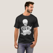 Het houden van Cat Funny Halloween Skull Sphynx Ca T-shirt (Voorkant volledig)