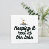 Het houden van de rol in het meer bedankkaart (Staand voorkant)