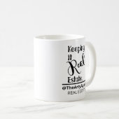 het houden van de verkoop van het onroerend - goed koffiemok (Voorkant rechts)