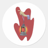 Het houden van een Lantaar Ronde Sticker (Voorkant)