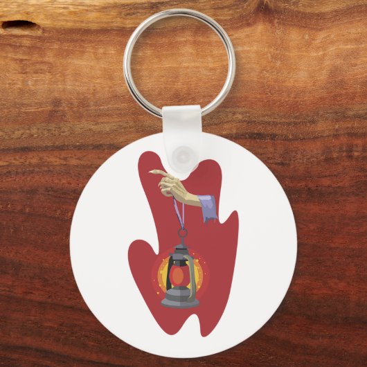Het houden van een Lantaar Sleutelhanger (Voorkant)