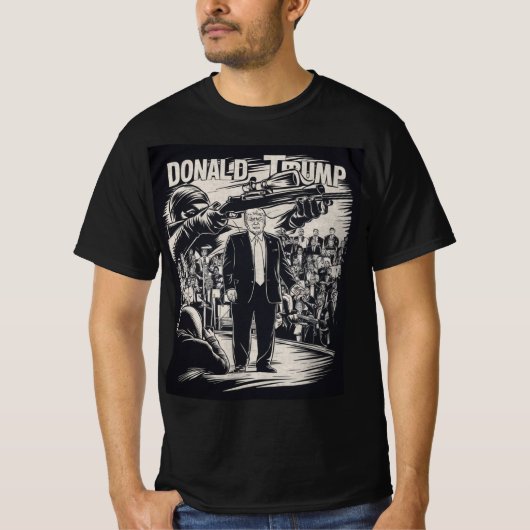 het houden van een pistool gericht op Donald Trump T-shirt (Voorkant)