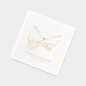 Het houden van Handen Eenvoudige Minimale Bruiloft Folie Servetten (Links)